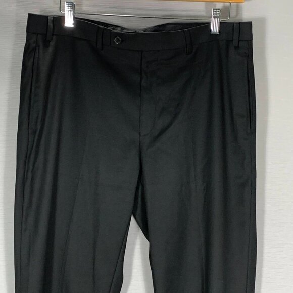 Lauren Ralph Lauren Dress Pants Men 36 Black Flat Front Pockets Straight Leg - Picture 2 of 9